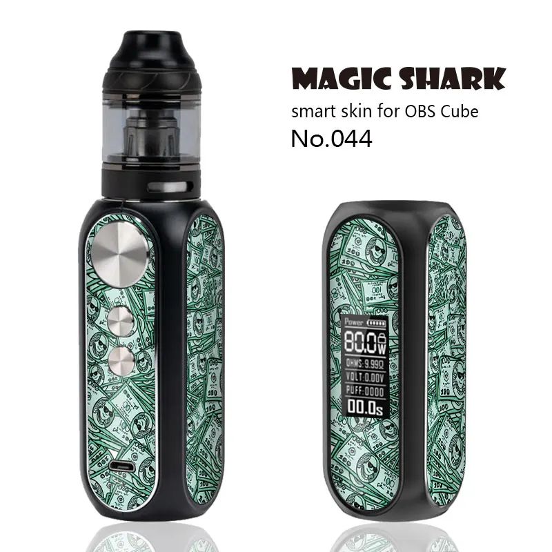 Magic Shark Money Dollar деревянная печать Череп Железный человек наклейка в стиле граффити чехол наклейка пленка для OBS Cube 043-057
