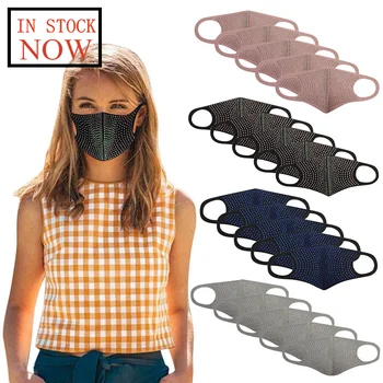 

Women Fashion Diamonds Reusable Face Nose Mouth Cover Adjustable Anti-Dust Mouth Mask face shield Masque Face Mask Mascarillas