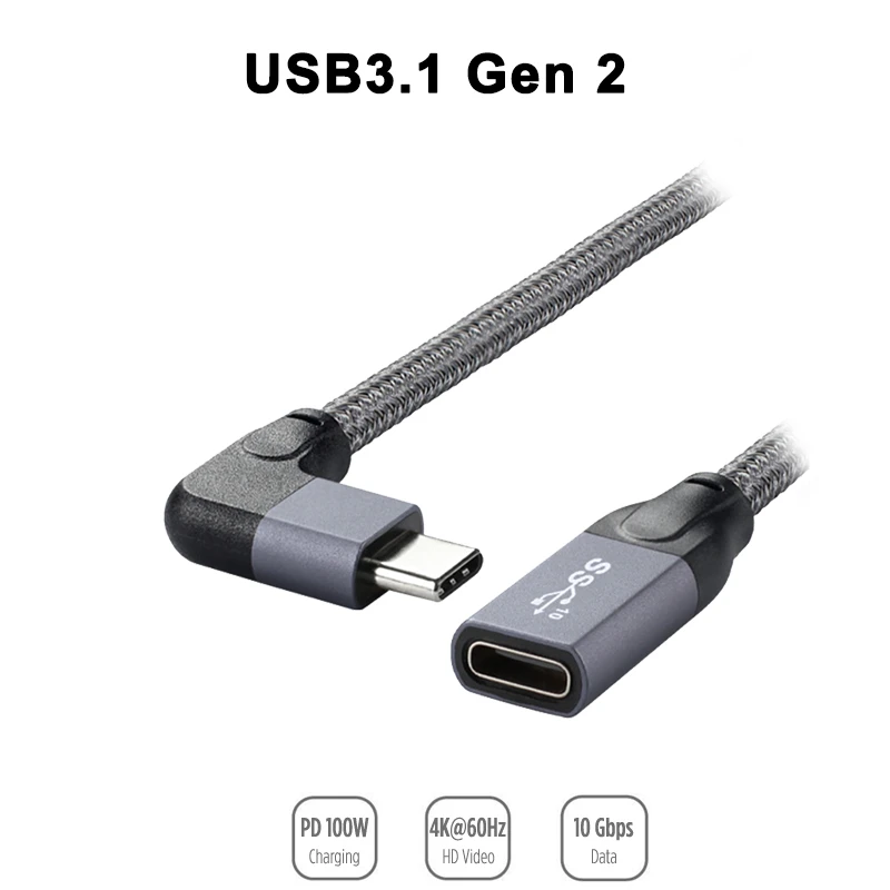 100w USB-C Male to USB-C Female Extension Cable for Docking Station –  CABLETIME