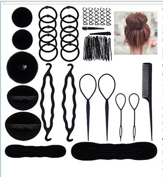 

71pc Hair Tools for Ponytail Ponytail Holders U Clips Spiral Clips Comb DIY Braiders Styling Tools