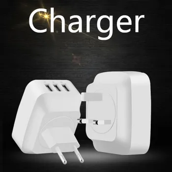 

3 Port USB Wall Charger Cube EU/UK Standard Plug 3.4A Fast Charging Adapter