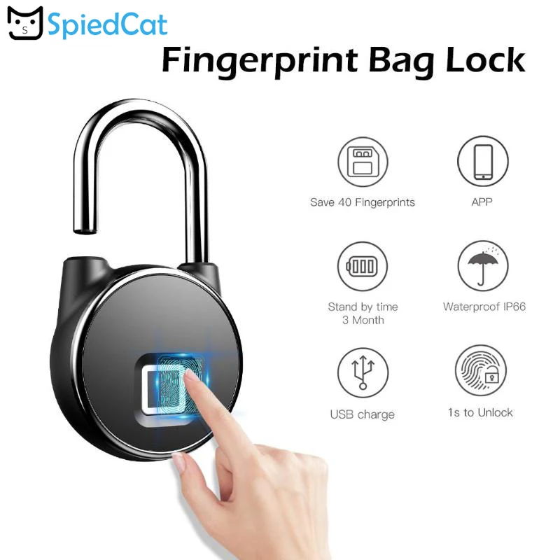 Питьевой Bluetooth замок отпечатков пальцев разблокировка перезаряжаемый без ключа