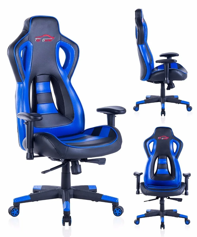 

Chairs Quality High Office With Pillow Foot Pad Seat Back Adjustable Lifting Tilt Swivel Chair Artificial Leather Game Chair HWC