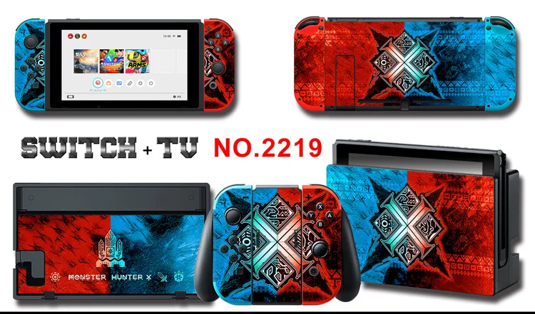 1set New Cute Anime Full Body Sticker for NS Switch Protective Cover Skin Colorful Art for Game Console Joy-Con Controller Decor
