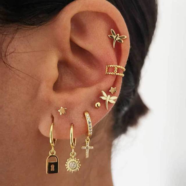 earrings fashion jewelry 2020 stud earing trend ear studs piercings chain aretes accesories for women grils navidad