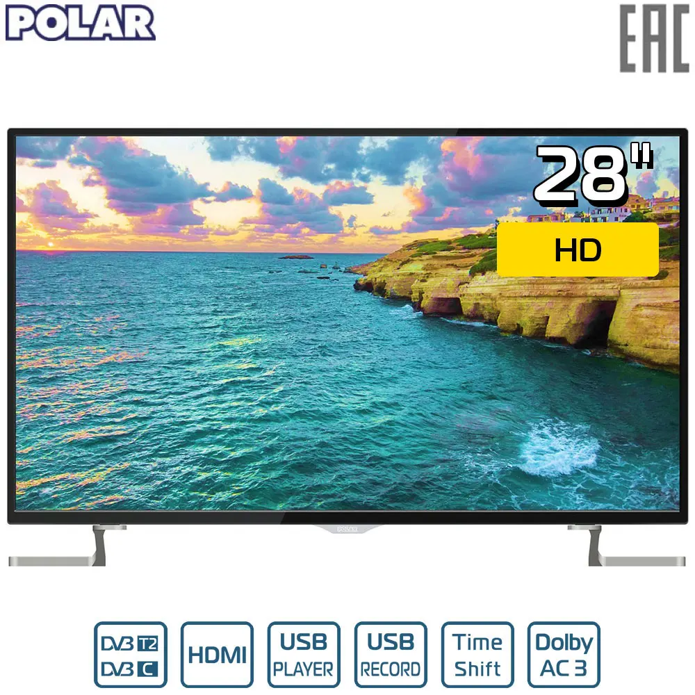 Телевизор 28" LED POLAR P28L33T2C HD