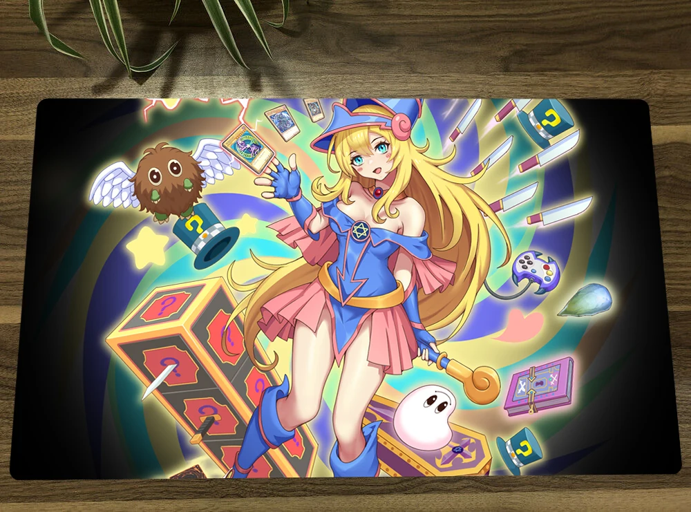 YuGiOh Dark Magician Girl & Kuriboh TCG Mat Anime Trading Card Game CCG