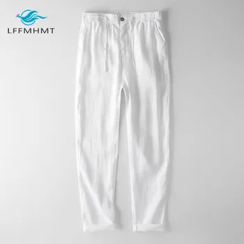 

Men Spring And Summer Fashion Brand China Style Linen Straight Loose Pants Male Casual White Trousers Pants