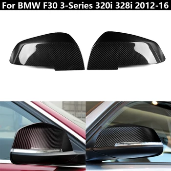 

2pcs Rearview Mirror Cover 2pc For BMW F30 3-Series 320i 328i 2012-16 Black Accessories