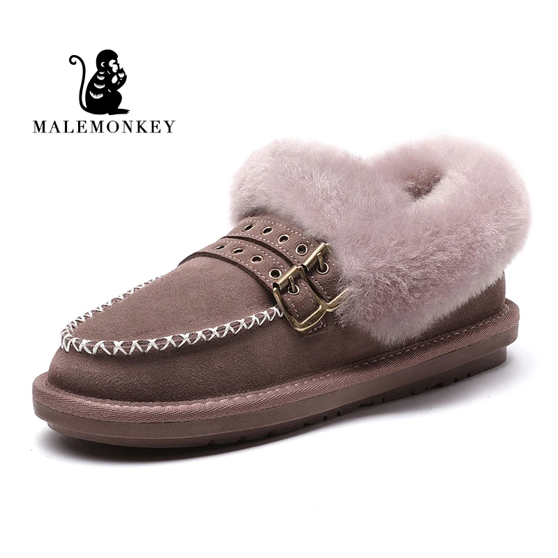 MALEMONKEY/роскошные фирменные дизайнерские женские ботинки; Новинка года; модные женские ботинки в винтажном стиле; удобные милые мягкие ботинки в австралийском стиле; зимние ботинки