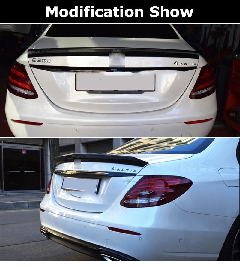 W213 V Стиль FRP из углеродного волокна материал заднее крыло спойлер для BENZ E200 E260 E300L изменить