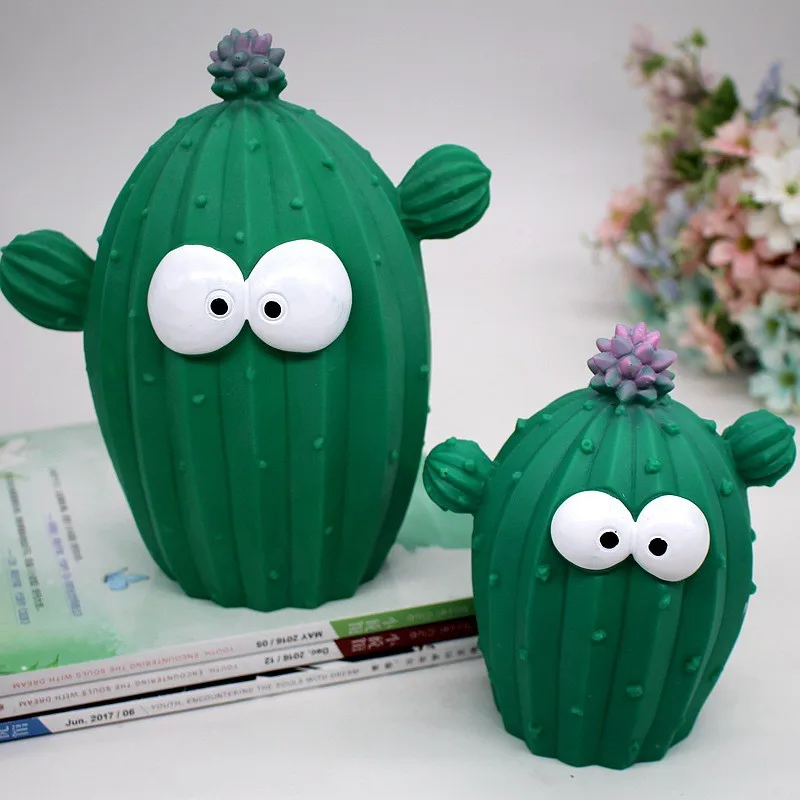 Cartoon Cactus Piggy Bank Counter Coin for Money Saving Box