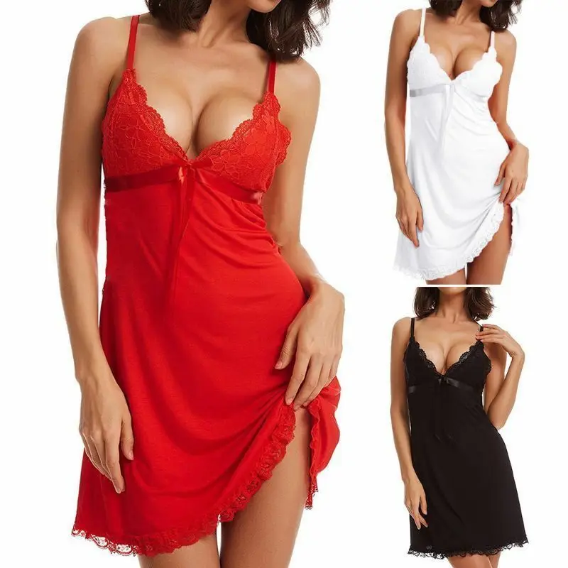 

Women Lingerie Underwear Lace Robe Babydoll Nightdress Nightgown Sleepwear