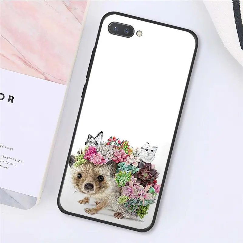 Cute Animal Hedgehog Cattle Fox Deer Flower