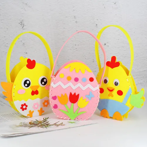 Новые 3 шт нетканые сумки для цыплят DIY креативные игрушки ручной работы Пасхальная сумка Детские развивающие игрушки тренировка концентрации - Цвет: 3PCS