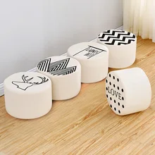 Buenoa – tabouret rond moderne en tissu pour canapé, sous chaise à café, pour la maison, multifonctionnel, amovible, dessin animé, salon, jolies chaussures pour enfants avec couvercle, capacité de charge