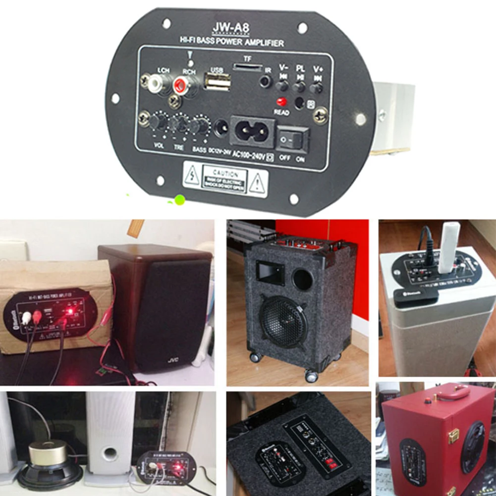 Домашняя Плата усилителя 100 до 200 Вт Hi-Fi Bass Мощный сабвуфер DIY пульт дистанционного управления USB Автомобильные аудиоаксессуары 12V24V220V карта