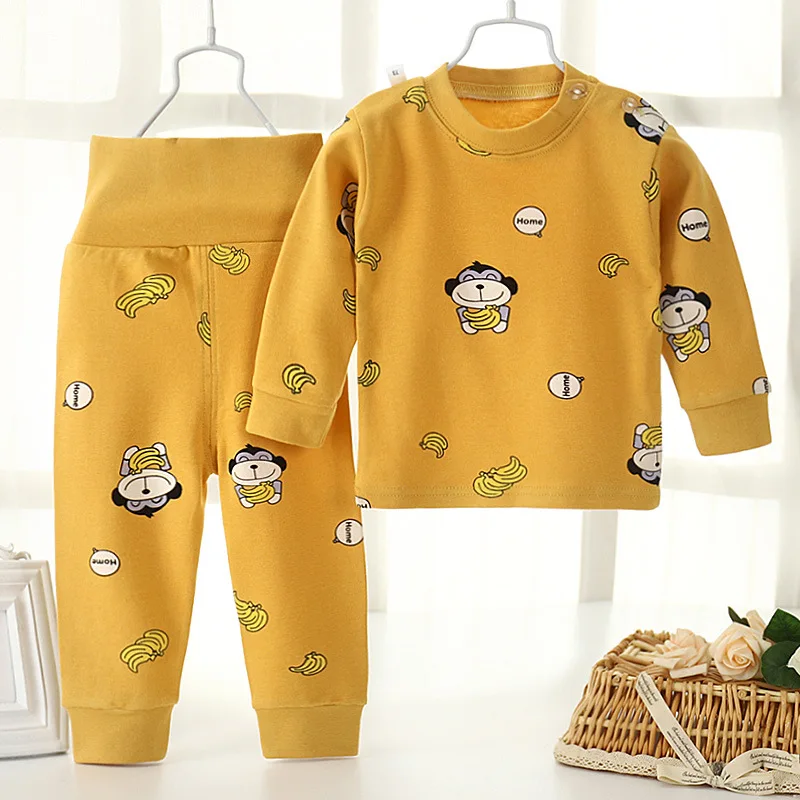 

2pcs Baby Warm Set Wool Cotton Sweater Girls Boys Sets Infant Warm Pullover Pants Suit Child Home Clothing Sets