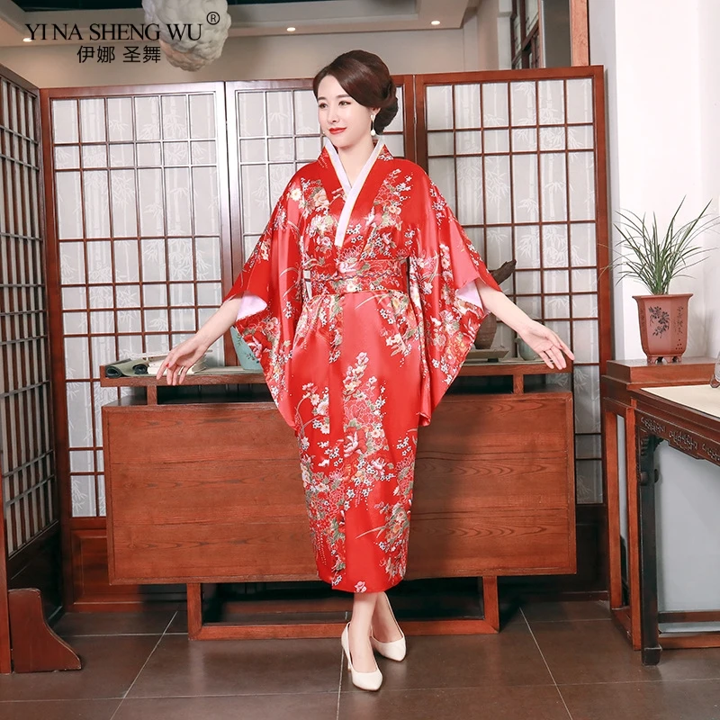Традиционное японское кимоно юката женский банный халат сексуальный женский, с цветочным принтом кимоно вечернее новое платье косплей