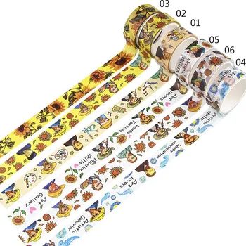 

1 Pcs Washi Tapes DIY Van Gogh Painting Paper Masking Tape Decorative Adhesive Tapes Scrapbooking Stickers Label Masking