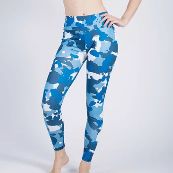 

Women Digital Camouflage Printing Pants Hip-lifting Breathable Sweat-absorbent Leggings XRQ88