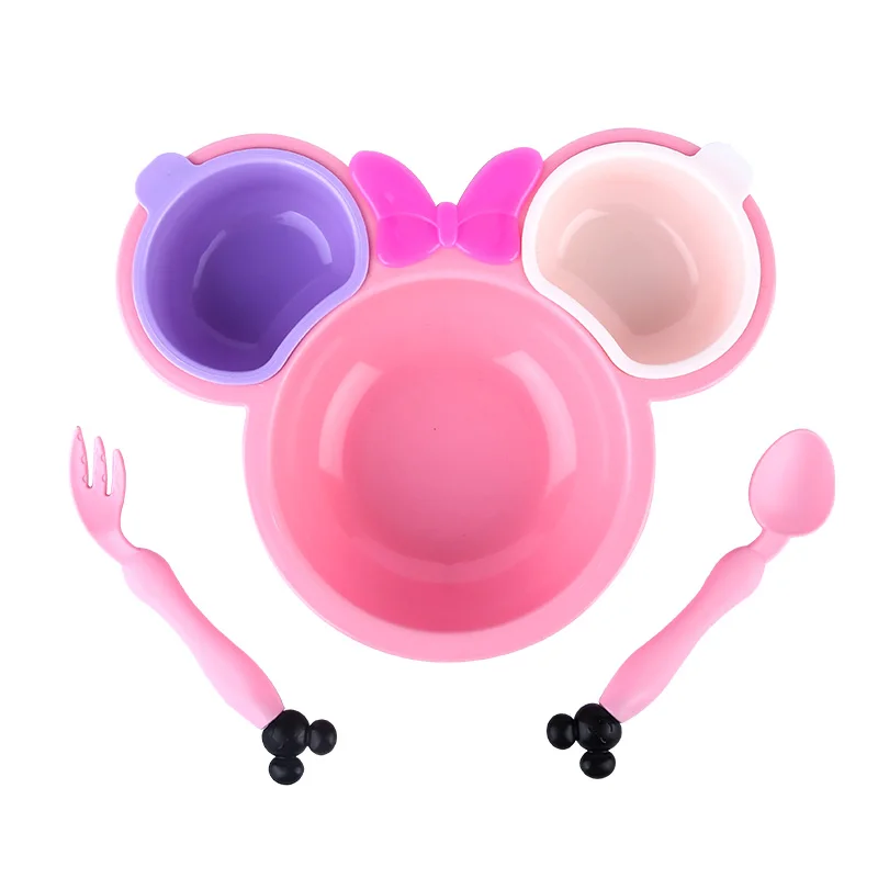 Tableware Kids Feeding-Dishes Training-Bowl Dinner-Plate Eating Baby Children Cute Spoon-Fork