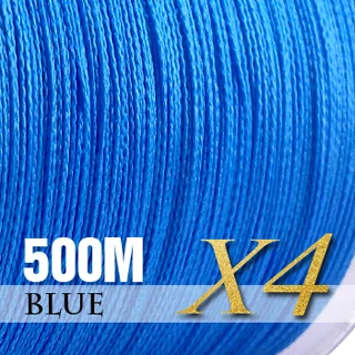 Blue-4 Strands SIECHI PE плетеная леска, многофиламентная, 500 м, 8 нитей, корд, леска для ловли карпа, для морской воды, 20, 30, 40, 50, 60, 80 фунтов - Цвет: Blue-4 Strands