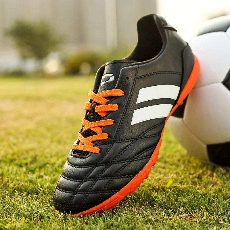Детская футбольная обувь, размер 32-42, Chuteira Futebol, Уличная обувь черного и синего цвета, мужские легкие кроссовки, Детские Сникерсы, Futsal - Цвет: black soccer shoes