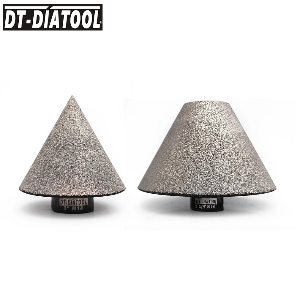 

DT-DIATOOL 1pc Dia 50/82mm Vacuum Brazed Diamond Chamfering Bits Milling Bits for Porcelain Ceramic for Hole Trimming M14 Thread