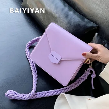 

New Fashion Women PU Leather Woven Straps Shoulder Bags Handbags Weave Crossbody Bags Ladies Messenger Bags