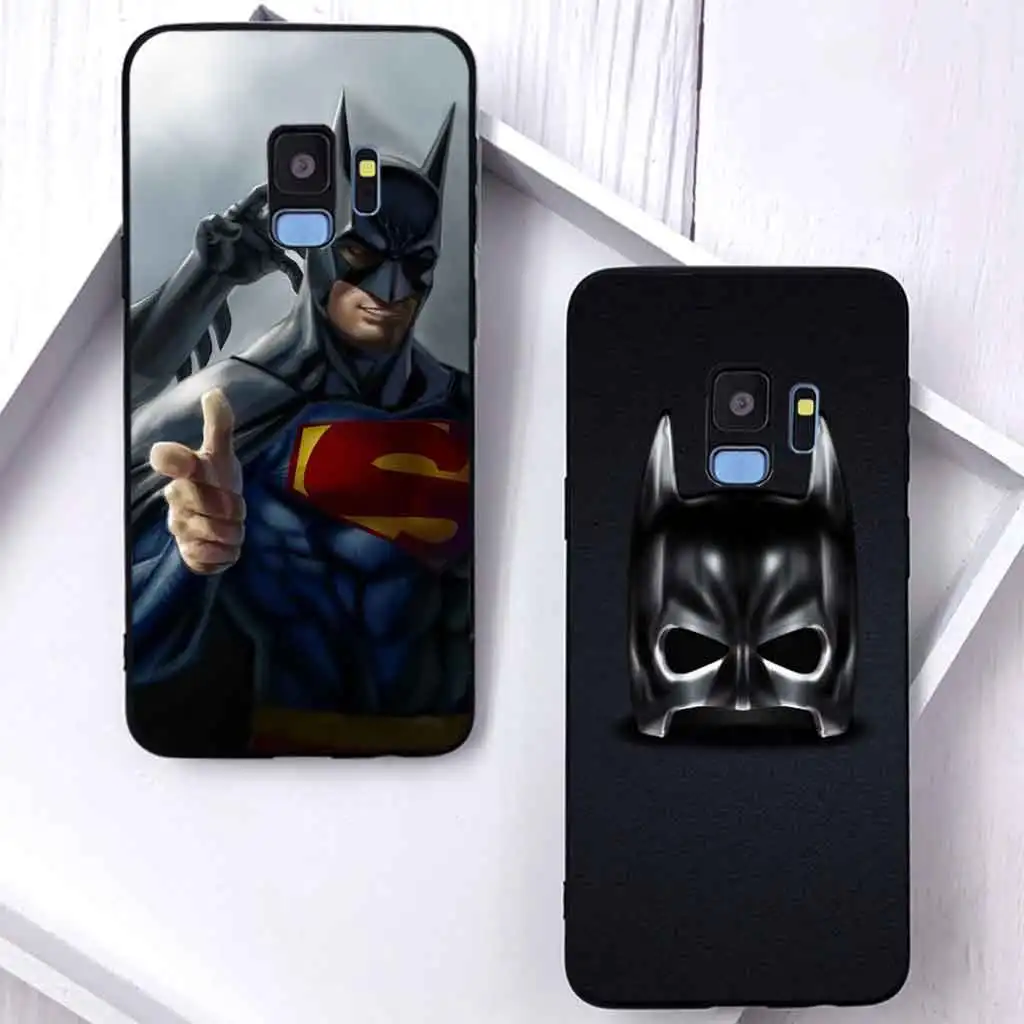 

Luxury silicone case for samsung galaxy s9plus s7 edge s8 s9 plus s10 lite note 8 note9 Batman cartoon anti-fall soft cover