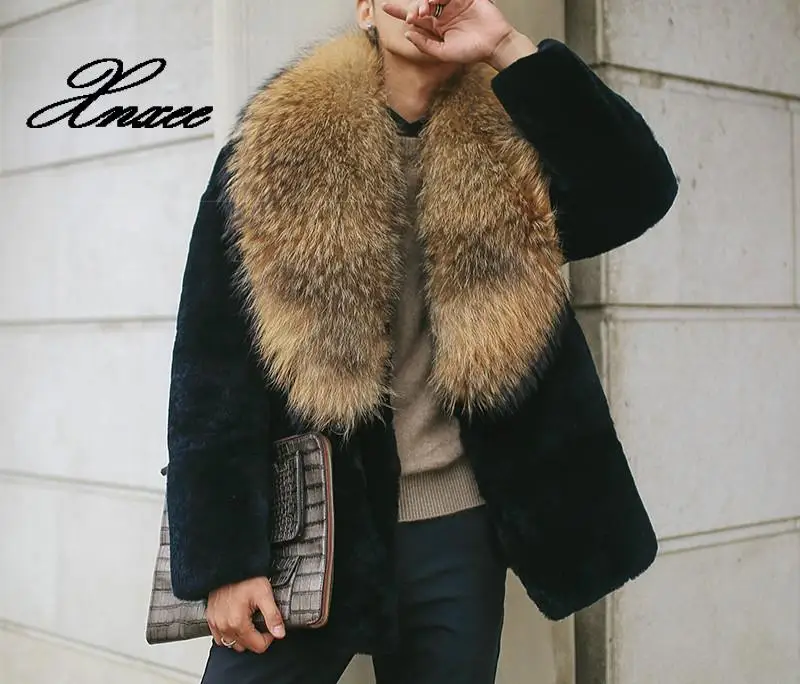 

2019 Autumn and winter new men's fur coat imitation mink coat European and American long large size warm S-6XL