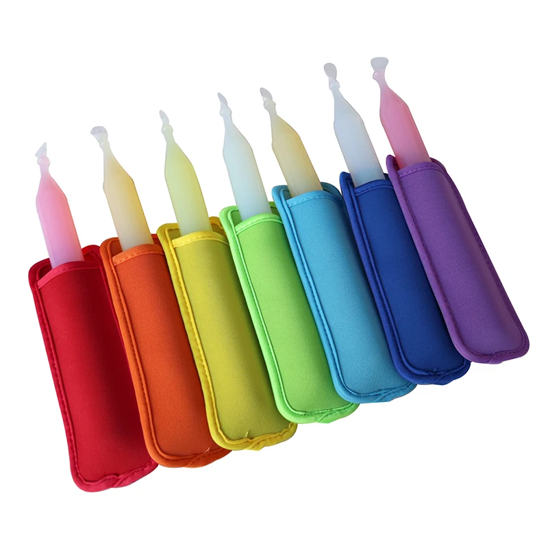 Colorful Popsicle Holder Freezer Icy Pole Ice Sleeve Protector Ice Cream Tray Tools Party Supply For Kids Children Drinking Tool
