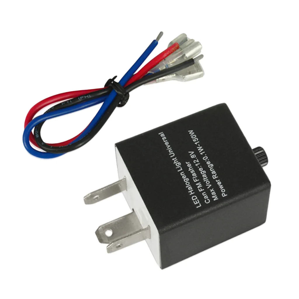 Black Motorcycle Universal 12v 24V 3-Pin Speed Adjustable LED Flasher Turn Signal Light Electronic Relay