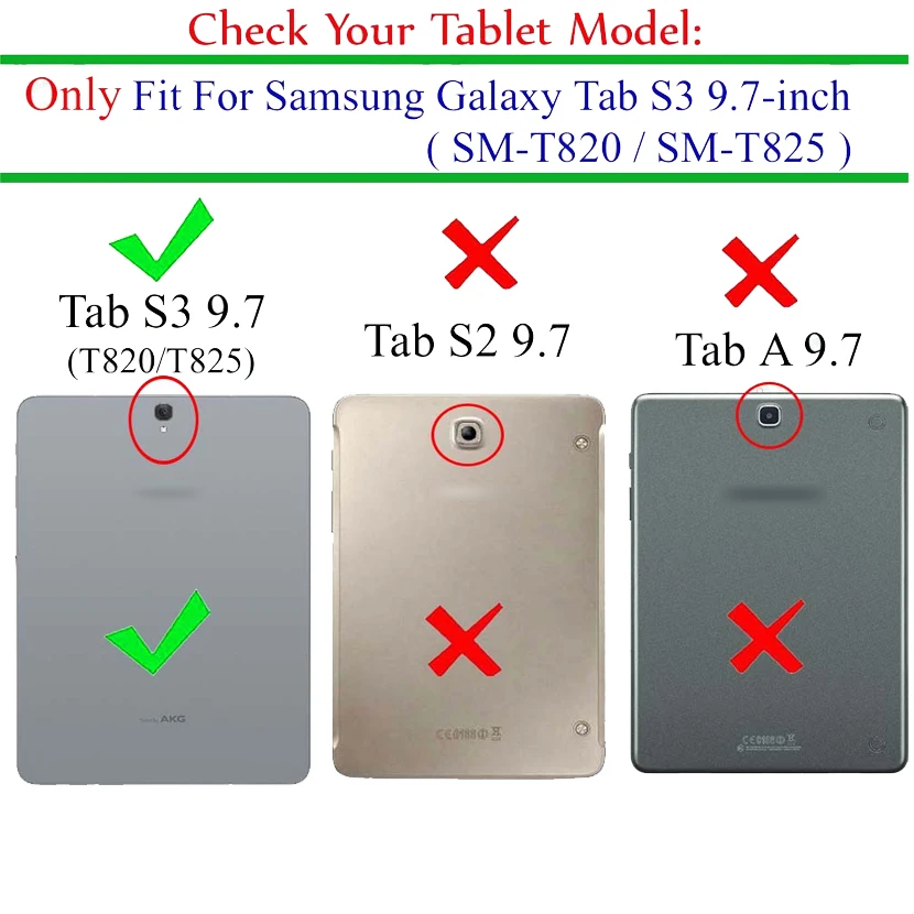 Ударопрочный чехол-книжка для Samsung Galaxy Tab S3 9,7 SM T820 T825 Магнитный откидной складной чехол для карт с держателем для карандашей