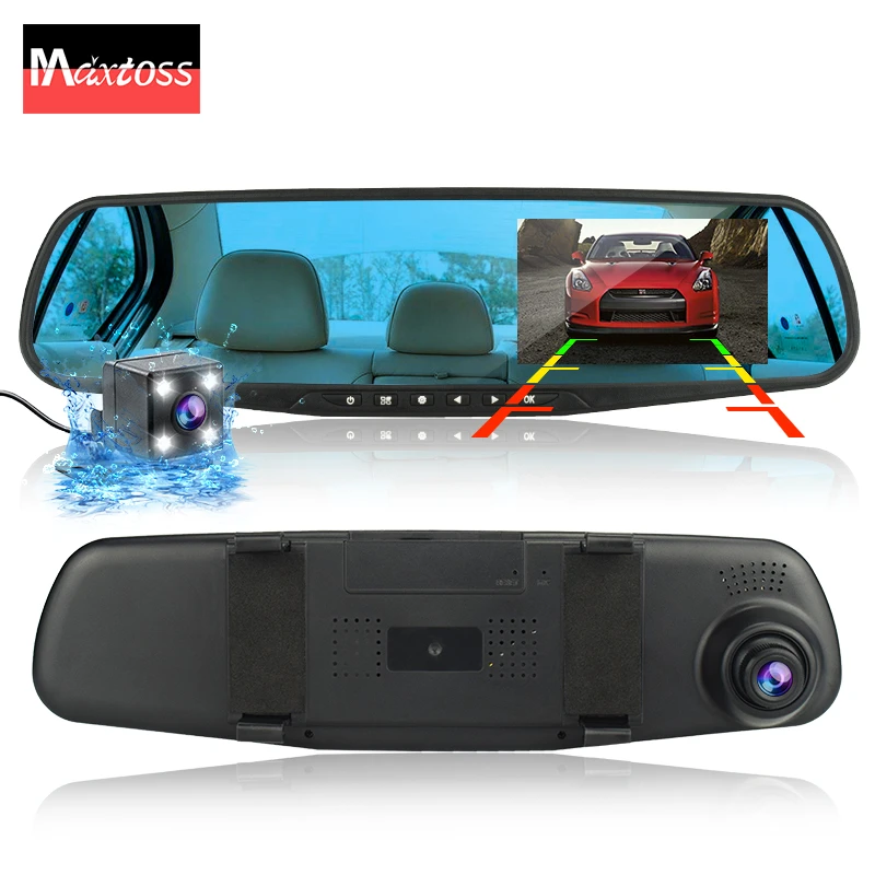 rear view mirror reverse camera 4.3 inch Dash Camera Car Camera Dvr Vehicle Dual Lens Rearview Mirror Auto Dashcam Recorder Registrator Dash Cam In Car Full HD dash cam mirror