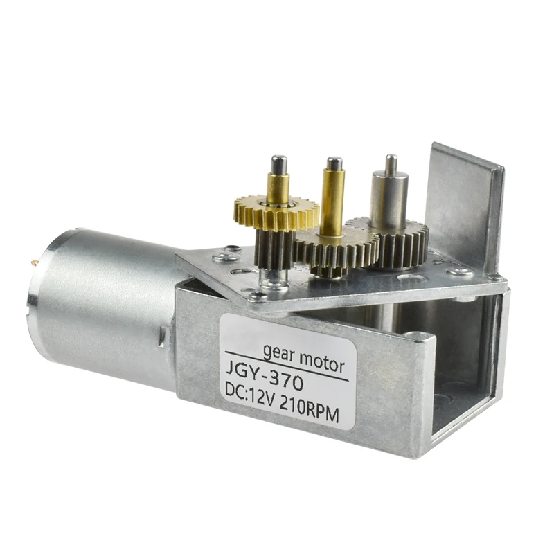 DC 6V 12V 24V 4-210RPM 14mm Shaft Low Speed High Torque Turbine Worm Gear Motor 370 DC Electric Electric Gearbox Reducer Motor