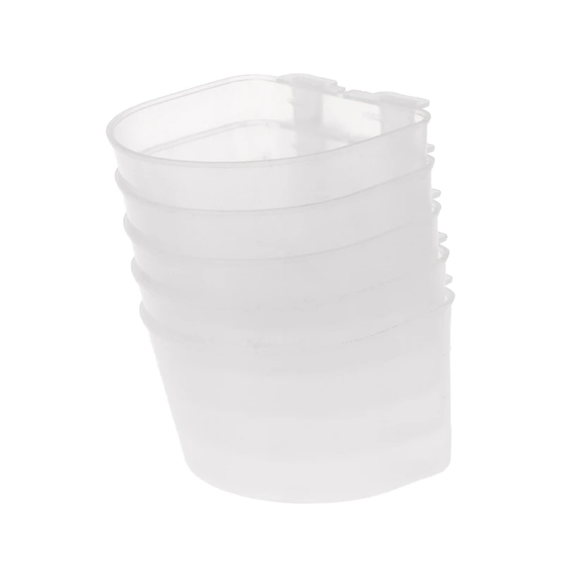 Parrot Bird Hamster Flat Bottom Feeding Cup Hanging Drinking Bowl Tools 5 PCS / Set bird feeder parrot feeder parrot feeding bowl bird water drinker pet water feeder