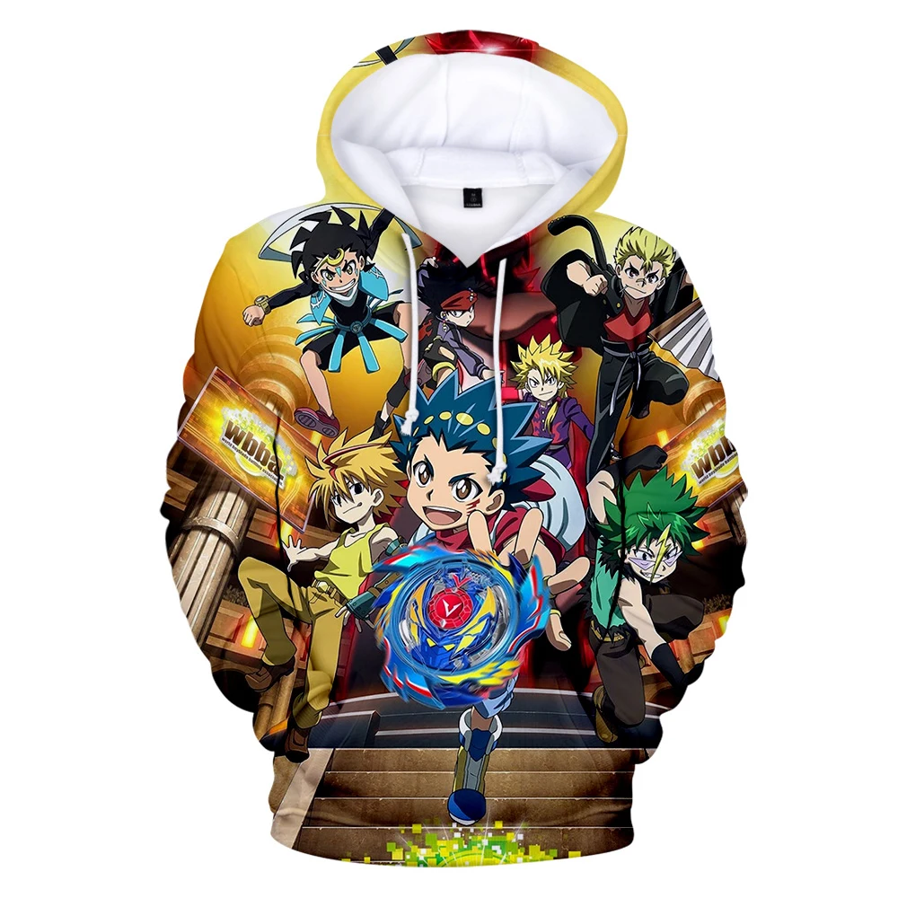 

New 3D Game Beyblade Burst Hoodies 3D Printing TV Anime BEYBLADE BURST Hoodie Jackets sweatshirts Cute Cartoon Men's Cool Tops
