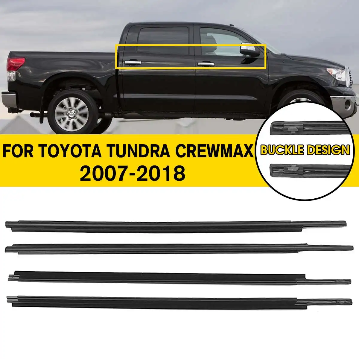 4 шт. пластик для окон уплотнительная прокладка ремня для Toyota Tundra CrewMax 2007-18