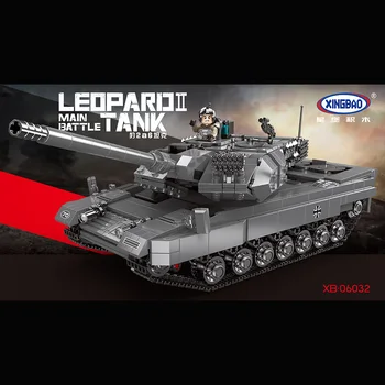 

1426 Pcs Leopard 2 Main Battle Tank Model Building Blocks Military WW2 Army Soldier Bicks Toys For Boys birthday Gift