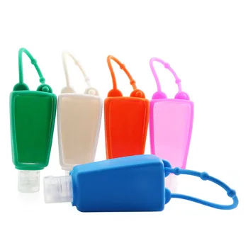 

30ml Mini Cute Lanyard Type Empty Bottle Portable Traveling Refillable Bottle Silicone Hand Sanitizer Perfume Holder