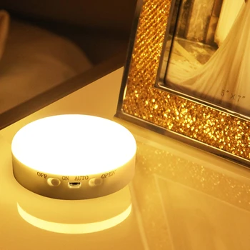 

6 LED USB Rechargeable PIR Motion Sensor Light Control LED Night Lamp Magnet Wall Light Warm White for Cabinet Bedside