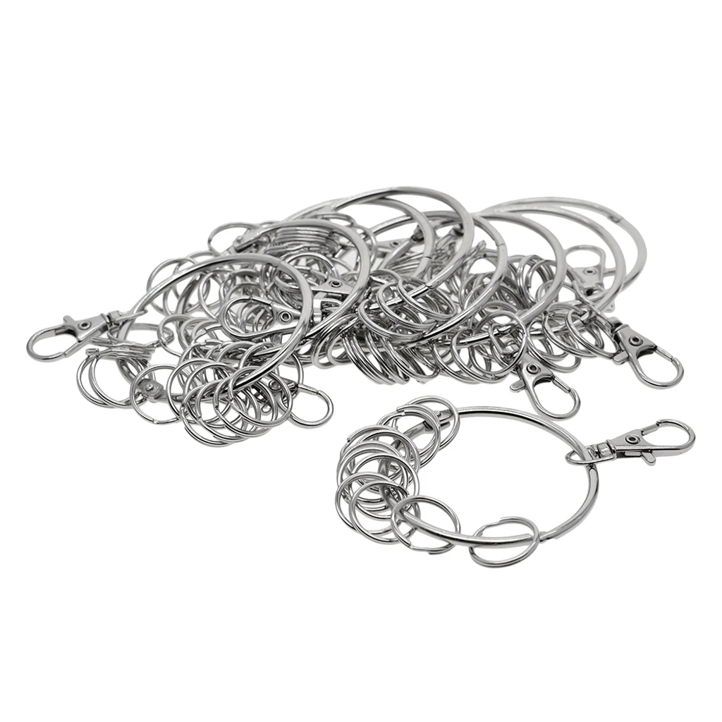 

Keyring Clips (10 Pack) Swivel Lobster Keychains Clasps with Spilt Ring Connector Set