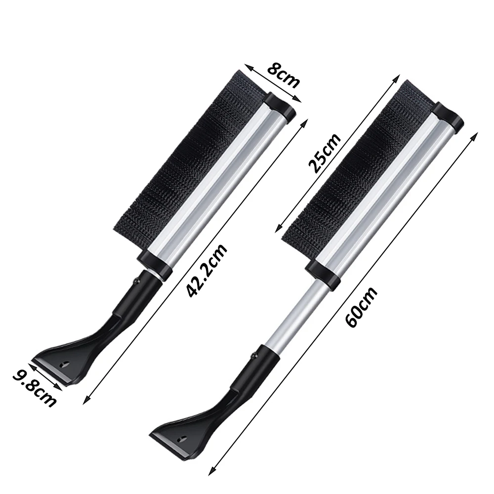 Car Windshield Ice Scraper Auto Glass Snow Shovel Extendable Snow Removal Brush Car Cleaning Brush Winter Ice Removal Tools