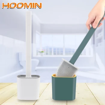 

HOOMIN Silicone Toilet Brush Rubber Head Holder with Base Floor-Standing Bathroom Cleaning Set Cleaning Brush Creative