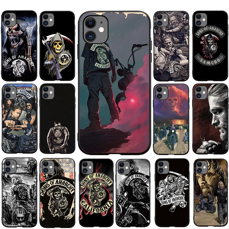 sons of anarchy Personalised Phone Case For Iphone 5 5s 6 6s 7 8 Plus X XR XS Max 11 Pro SE 2020 Soft Black Shell | Мобильные