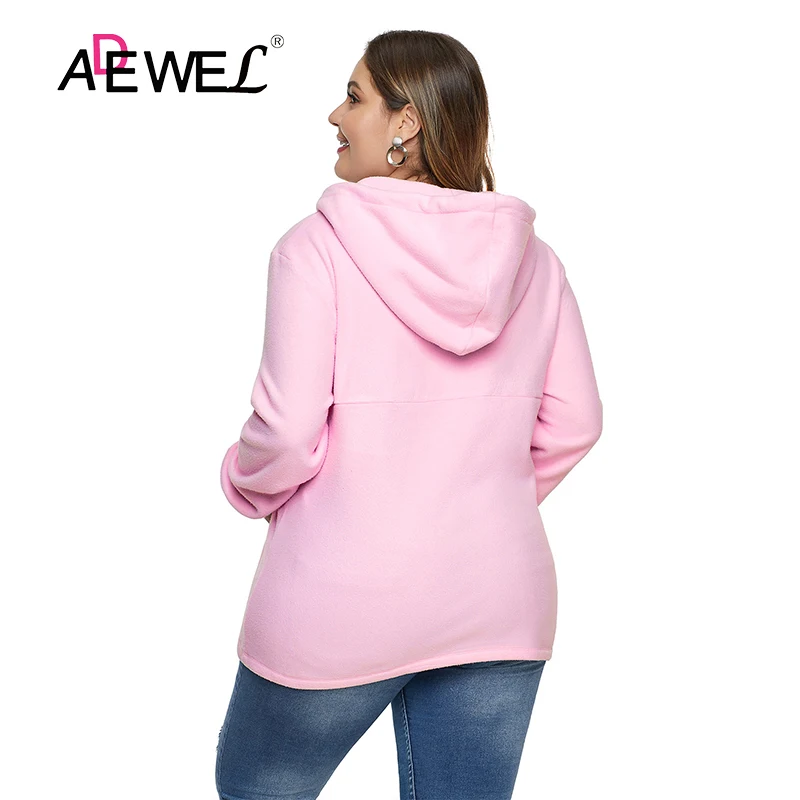 ADEWEL, черный цвет, на молнии, на шее, на шнурке, размера плюс, худи Bluza damsk, женские толстовки, Sudaderas Para Mujer, больше размера d, толстовки, одежда