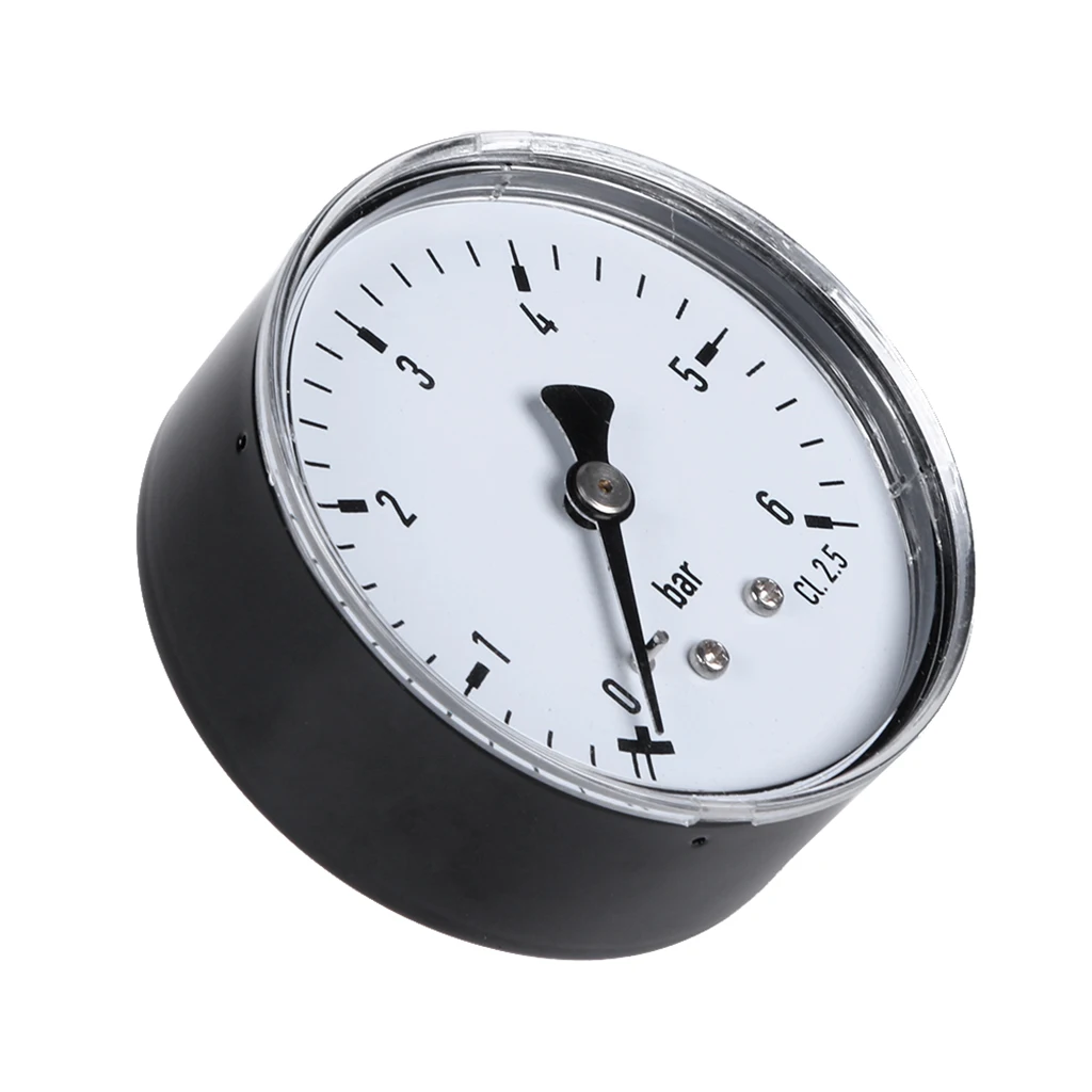 

-6 Bar Pressure Gauge Water Gas Air Pressure Compressor 1/4'' NPT Back Mount