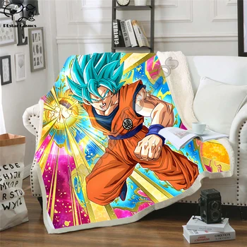 

Newest Anime Dragon Ball 3D Printed Sherpa Blanket Couch Quilt Cover Travel Bedding Outlet Velvet Plush Throw Fleece Blanket 015